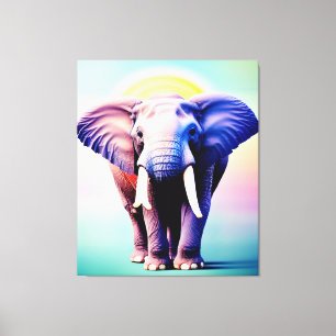 Vibrant Elephant Art A Pop of Colour for Your Wall Canvas Print