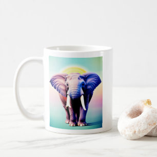 Vibrant Elephant Art A Pop of Colour for Your Wall Coffee Mug