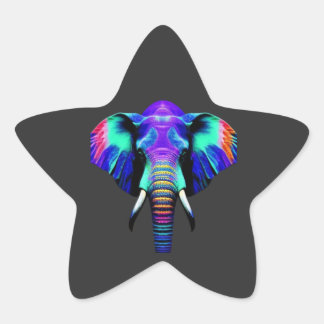 Vibrant Elephant Star Sticker