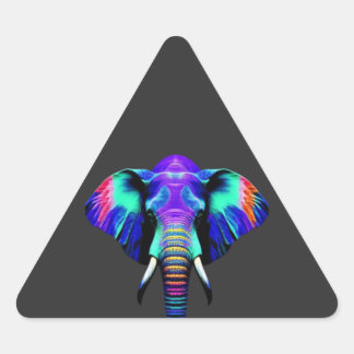Vibrant Elephant Triangle Sticker