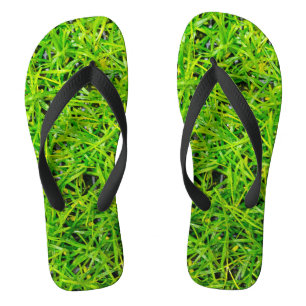 Vibrant Emerald Green Lawn Grass Jandals