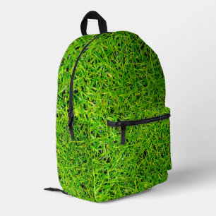 Vibrant Emerald Green Lawn Grass Printed Backpack