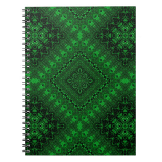 Vibrant Emerald Green Mandala Spiral Notebook