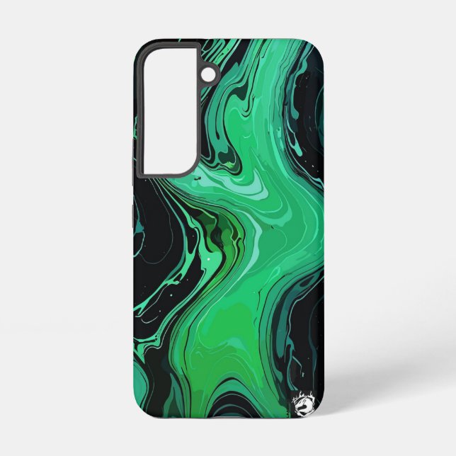 Vibrant Emerald Marble Samsung Galaxy S22 Case (Back)