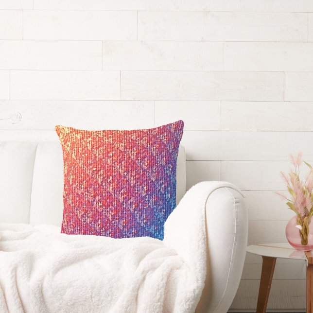 Vibrant Emotional Mosaic Sparkle Cushion (Couch)
