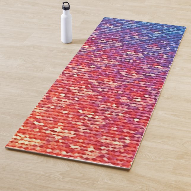 Vibrant Emotional Mosaic Sparkle Yoga Mat (In Situ)