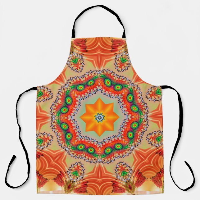 Vibrant energy colours: mandala design. apron (Front)