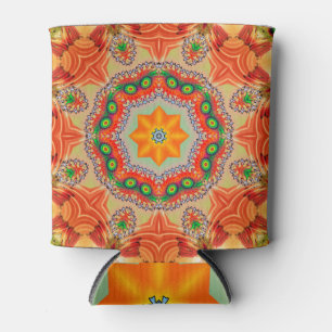 Vibrant energy colours: mandala design. can cooler