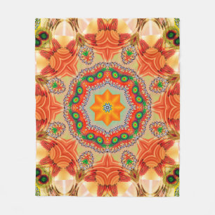 Vibrant energy colours: mandala design. fleece blanket