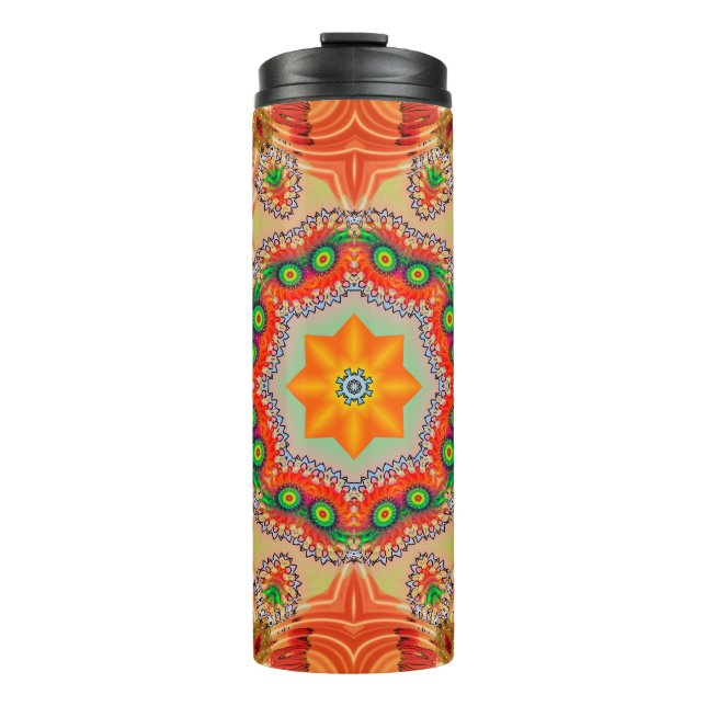 Vibrant energy colours: mandala design. thermal tumbler (Front)