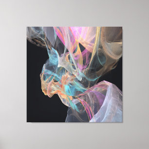 Vibrant Energy Swirl Pink Turquoise Glow Canvas Print