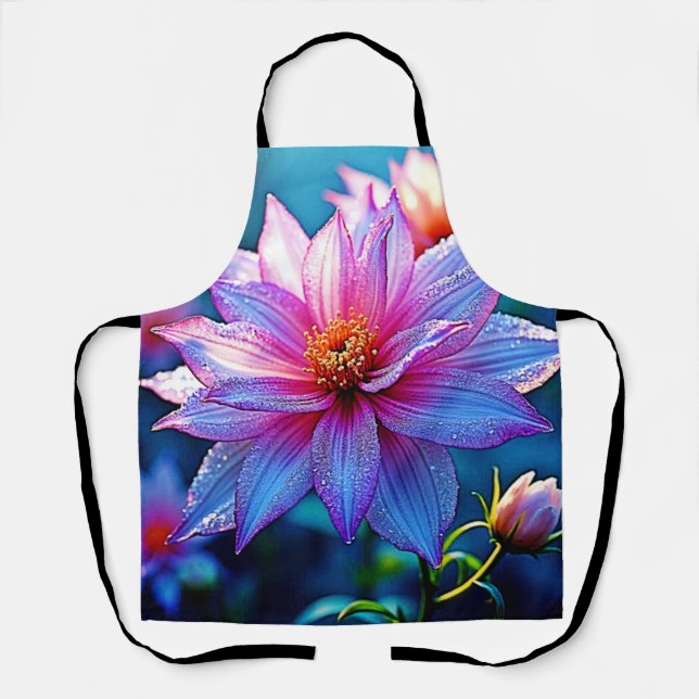 Vibrant Ethereal Bloom Artwork Apron (Front)