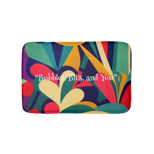 Vibrant Ethnic Abstract Memory Foam Bath Mat (Front)