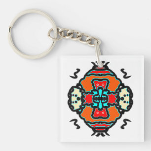 Vibrant Ethnic Zen Key Ring