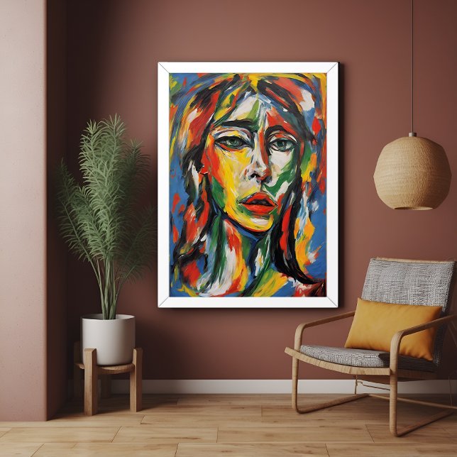 Vibrant Expressionist Abstract Woman Portrait Poster (Creator Uploaded)