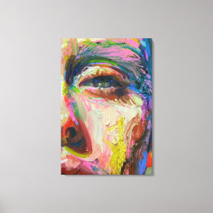 Vibrant Expressionist Portrait – Textured Abstract Canvas Print