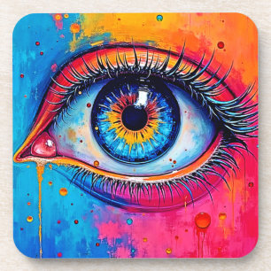 Vibrant Eye Soulful Vision Design Coaster