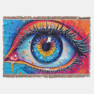 Vibrant Eye Soulful Vision Design Throw Blanket