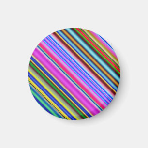 Vibrant & Eyecatching Multicolored Stripes Pattern Magnet