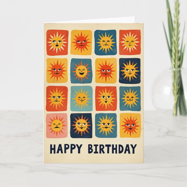Vibrant Faces Birthday Card (Front)
