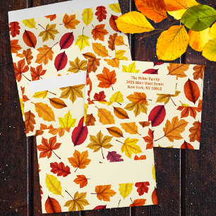 Vibrant Fall Foliage Autumn Wedding Return Address Envelope