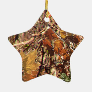 Vibrant Fall Forest Nature Camouflage Decor Ceramic Tree Decoration