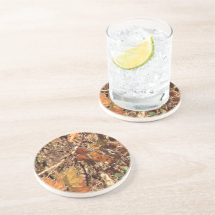 Vibrant Fall Forest Nature Camouflage Decor Coaster