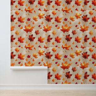 Vibrant Fall Maple Leaves Peel and Stick Wall Art