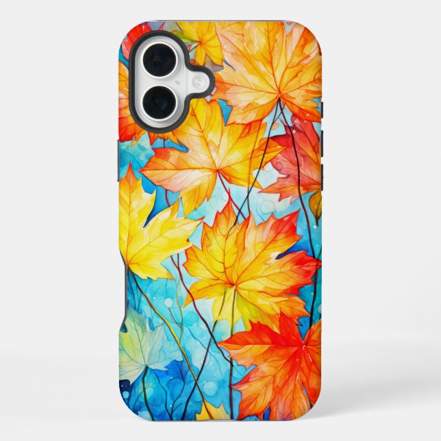 Vibrant Fallen Autumn Maple Leaves iPhone Case (Back)