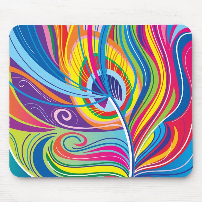 Vibrant Feather Breeze Mouse Pad (Front)