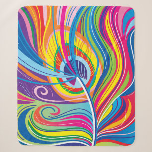 Vibrant Feather Breeze Sherpa Blanket