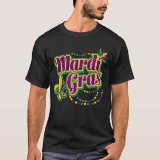 Vibrant Feather Mardi Gras Celebrate Festival T-Shirt