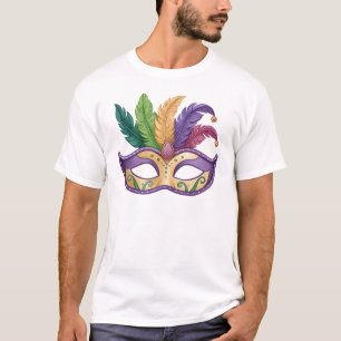 Vibrant Feathered Carnival Mask T-Shirt