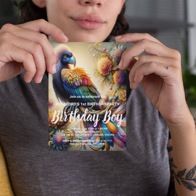 Vibrant Feathered Condor Perched Atop Tree Branch Postcard (Creator Uploaded)