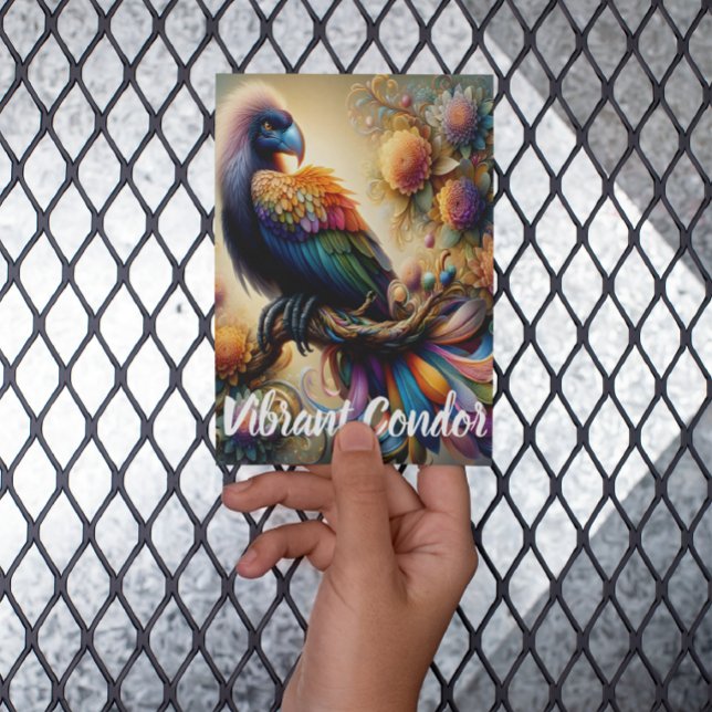 Vibrant Feathered Condor Perched Atop Tree Branch Postcard (Creator Uploaded)