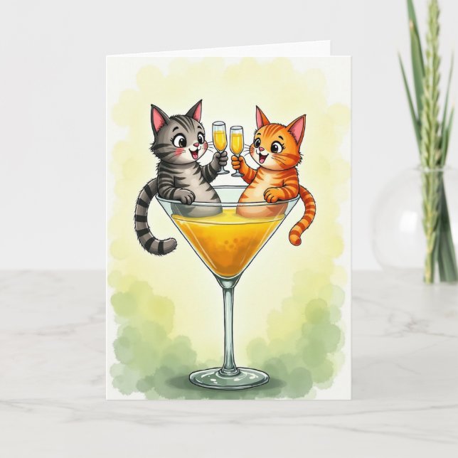 Vibrant Felines Birthday Card (Front)