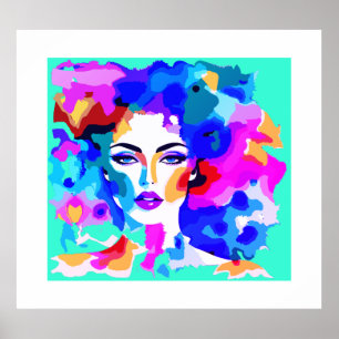 Vibrant Femininity Emotions Captivating Poster