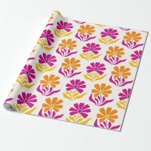 Vibrant Festive Indian Diwali Floral Wrapping Paper