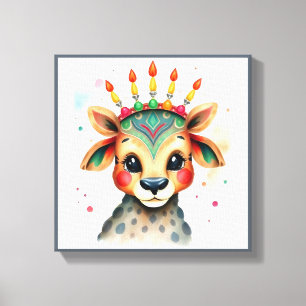 Vibrant festive Kwanzaa Wild Animals in Disguise Canvas Print