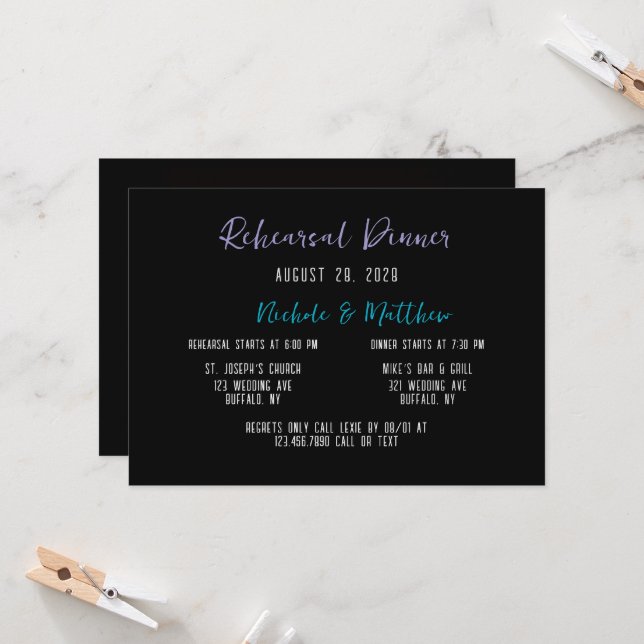 Vibrant Fiesta Bouquet Rehearsal Dinner Invitation (Front/Back In Situ)