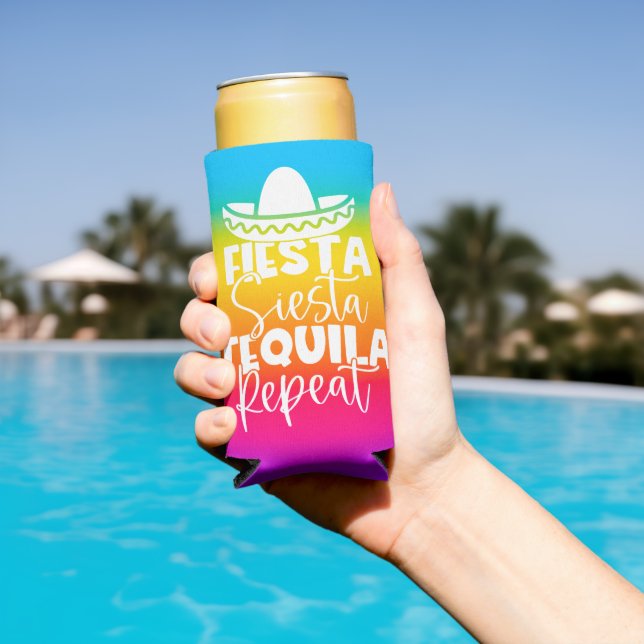 Vibrant Fiesta Party Custom Seltzer Can Cooler (In Situ Pool)
