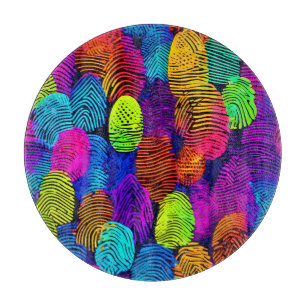 Vibrant Fingerprint Design Cutting Board