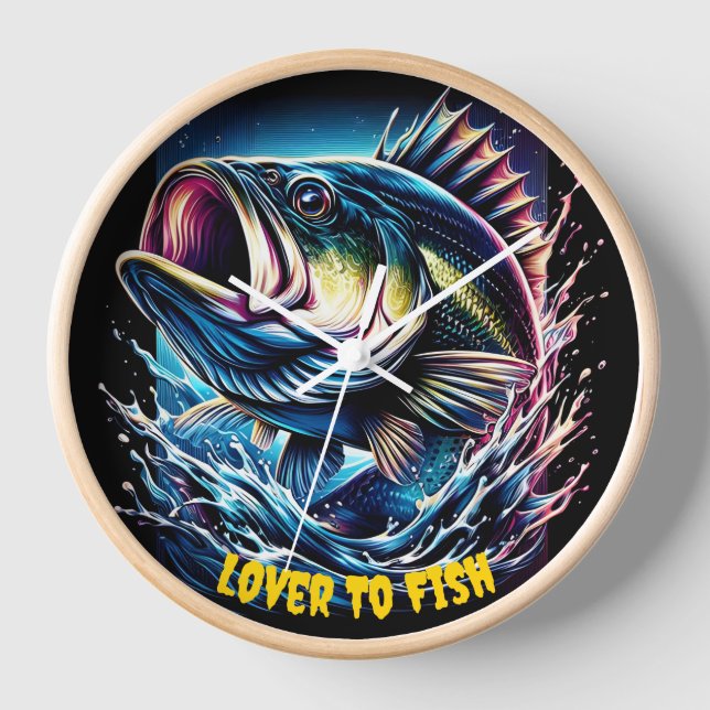 Vibrant Fish Grinning Underwater Clock (Front)