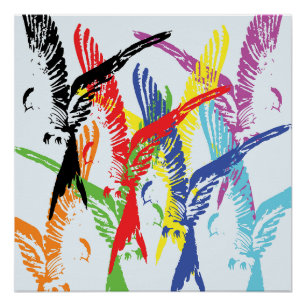Vibrant Flock in Motion Poster