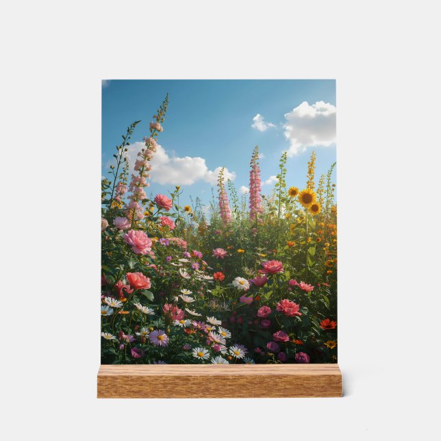 Vibrant Floral Acrylic Sign (Front)