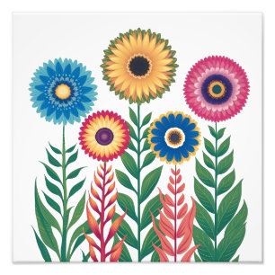 Vibrant Floral Aesthetic: Brightly Coloured Flower Photo Print