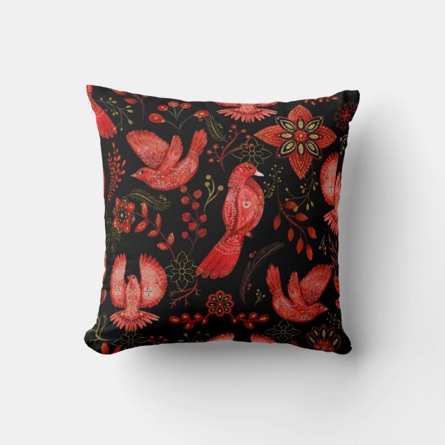  Vibrant floral and leafy pattern designs Cushion (Front)