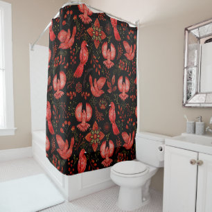 Vibrant floral and leafy pattern designs Shower Curtain