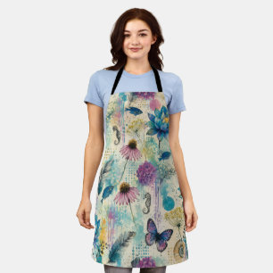 Vibrant Floral Aquatic Dream Apron