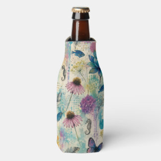 Vibrant Floral Aquatic Dream Bottle Cooler